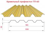 Профилированный лист ТПК-ПРОФИЛЬ  ТП-60 , Цинк 0,45 мм , кв.м.