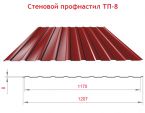 Профилированный лист ТПК-ПРОФИЛЬ  ТП-8  , Полиєстр (Корея)  0,45 мм, кв.м.
