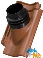 Керамическая черепица JACOBI (Германия) Hohlfalzziegel Z5 "варивель"  черепица с насадкой для вытяжной трубы, алюминиевая, Натуральная, натуральный красный, шт. ― ClickMe