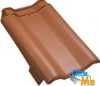 Керамическая черепица JACOBI (Германия) Flachdachziegel J11 "флексивель"  боковая черепица, Левая/Правая Натуральная,  натуральный красный, шт.